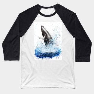 Ocean Wave Whale Baseball T-Shirt